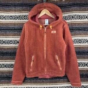 Nike Women's Cozy Therma-FIT Sherpa Full Zip Hoodie XS Rust Orange Fits Like M